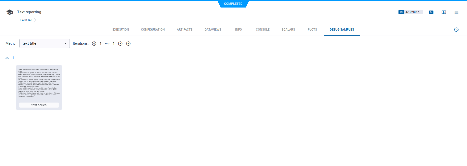 Text debug sample