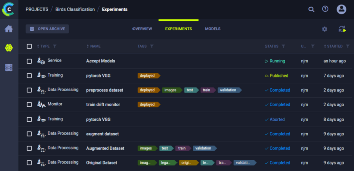 ClearML Platform — screenshot by the author