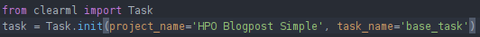 Adding the 2 magic ClearML lines of code