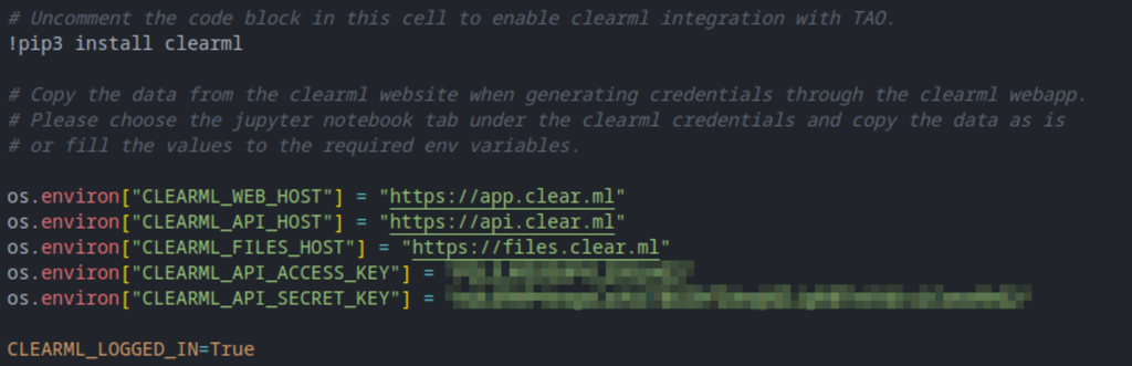 Setting up credentials alternate