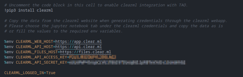Add credentials to config