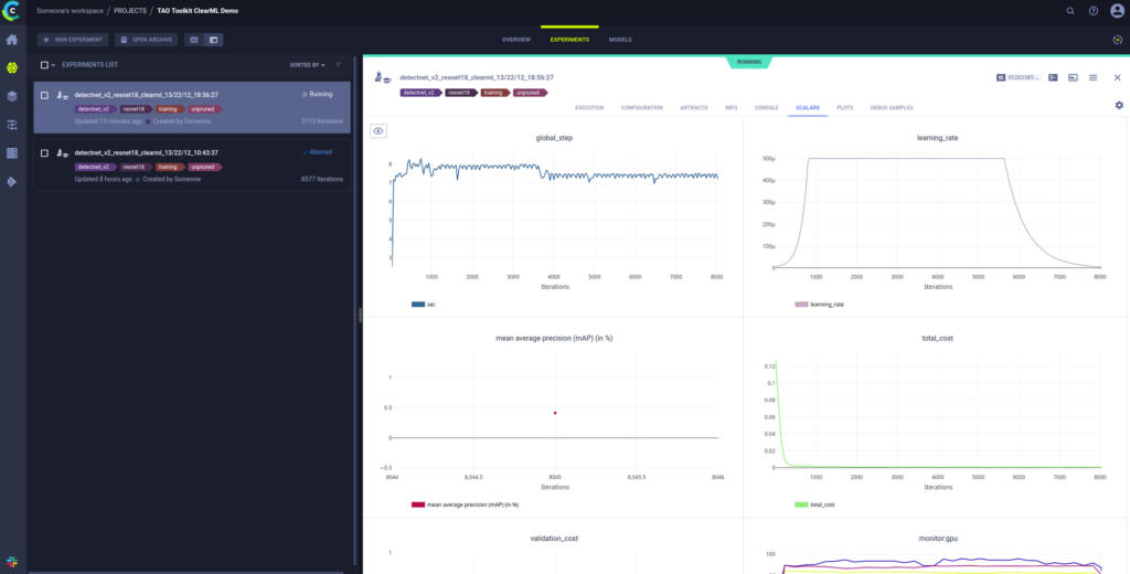 Training and configuration changes
