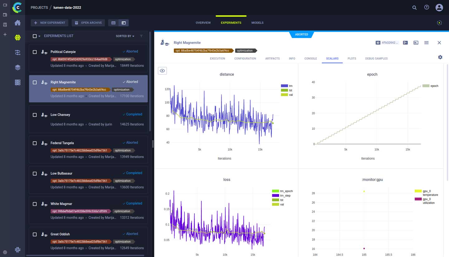 ClearML UI