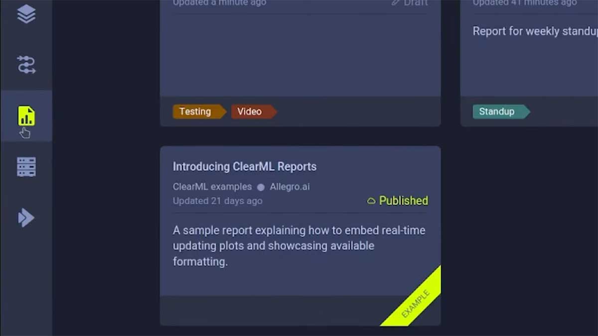 Reports page