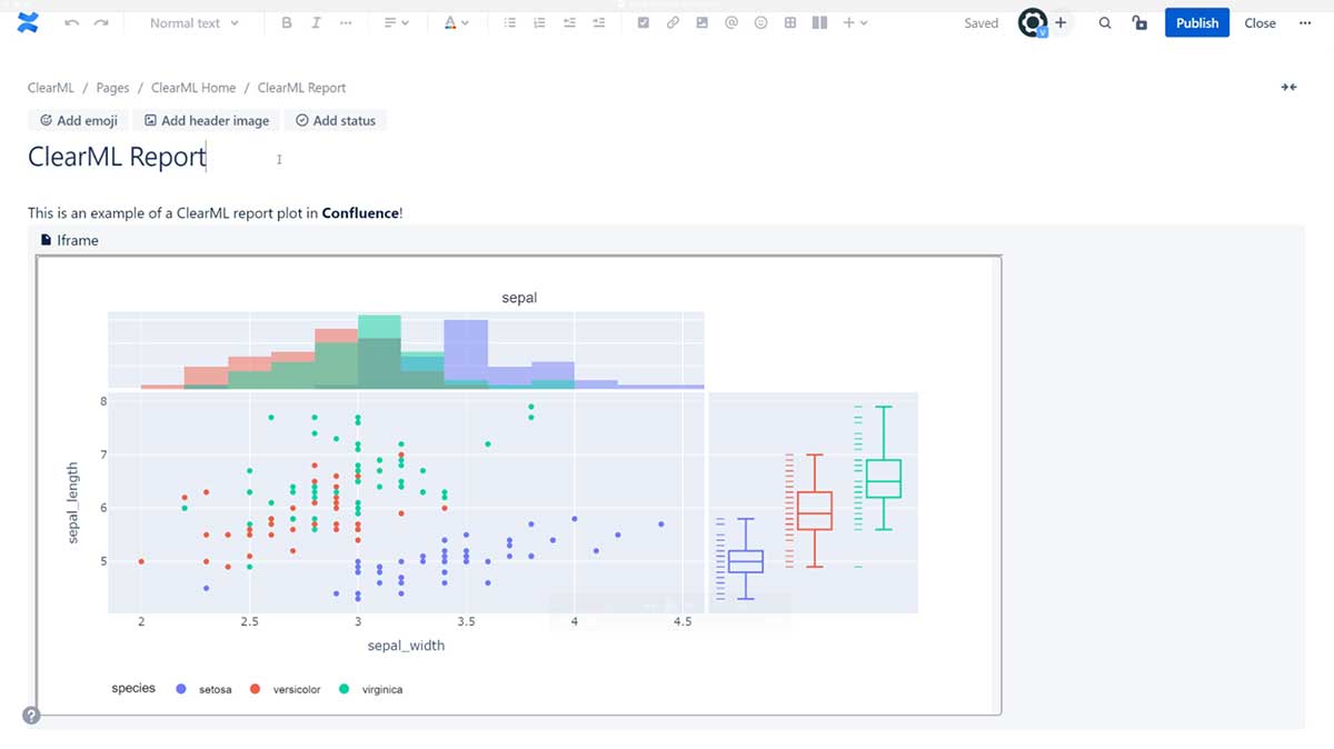 Confluence reports page