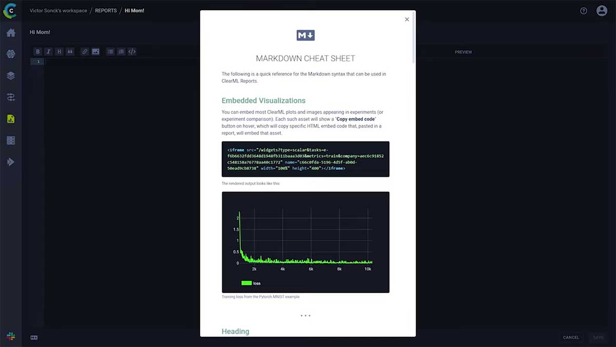 Markdown cheat sheet